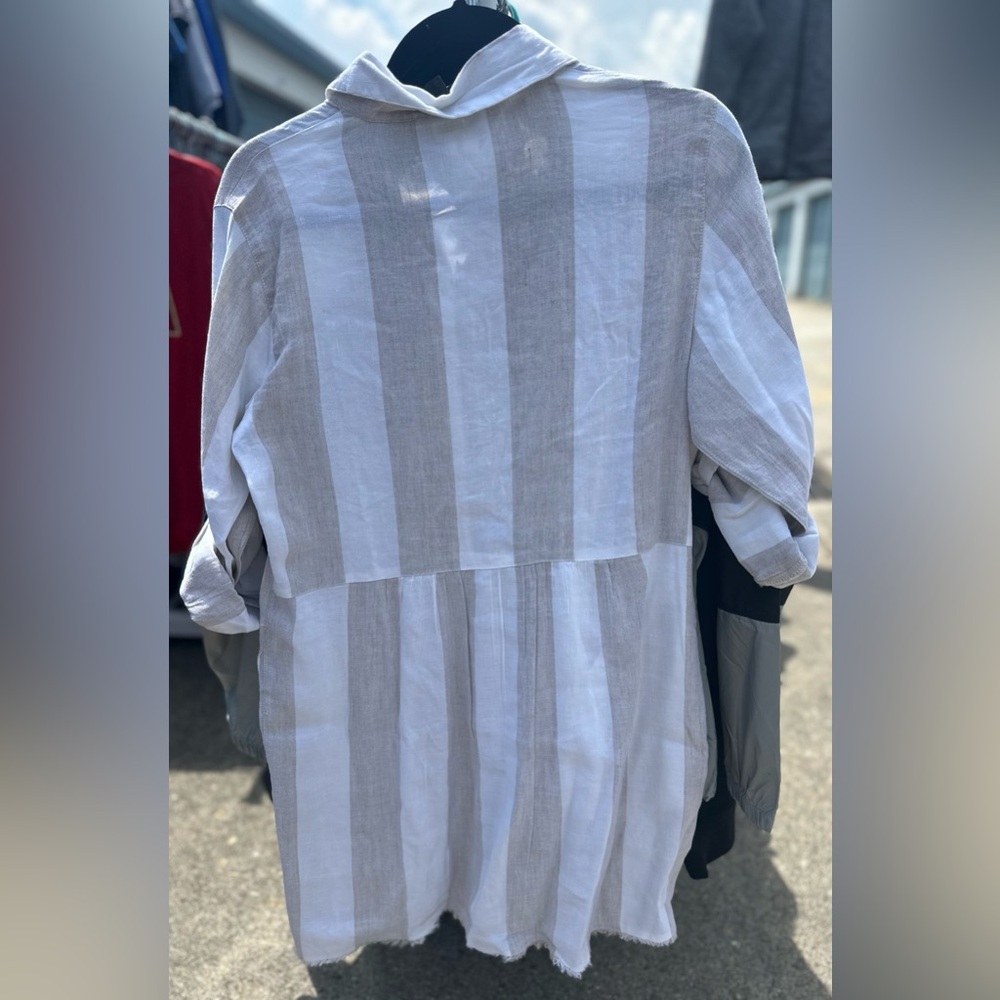 Tommy Bahama Rugby Striped Cover Up Shirt Dress - Picture 2 of 7